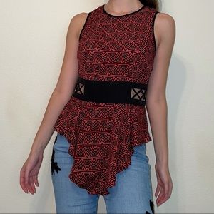 Ali & Kris Vintage Y2K Geometric Cut Out Blouse Top